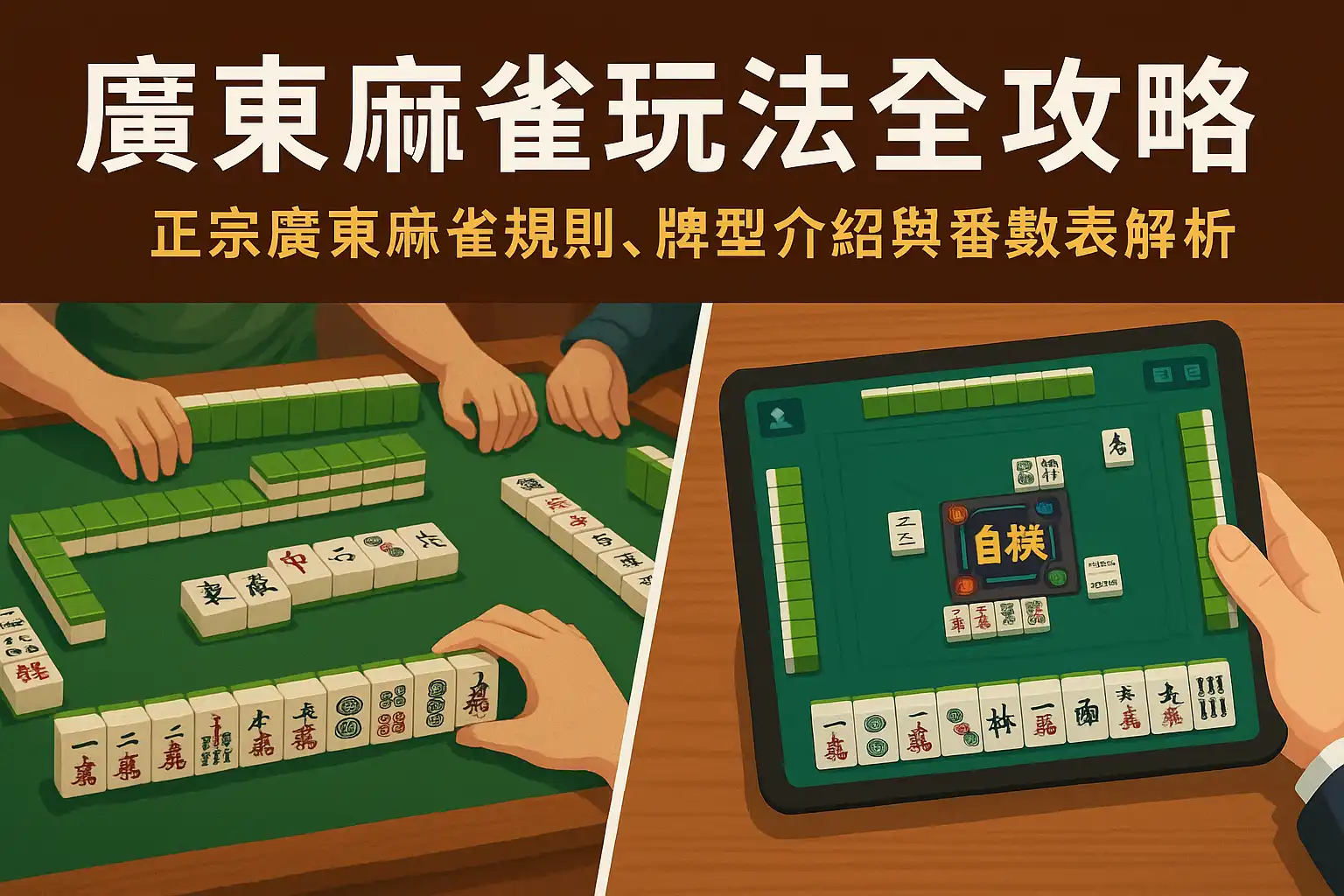 廣東麻雀玩法全攻略｜正宗廣東麻雀規則、牌型介紹與番數表解析