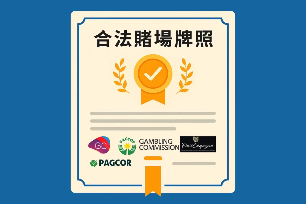合法賭場牌照示意圖