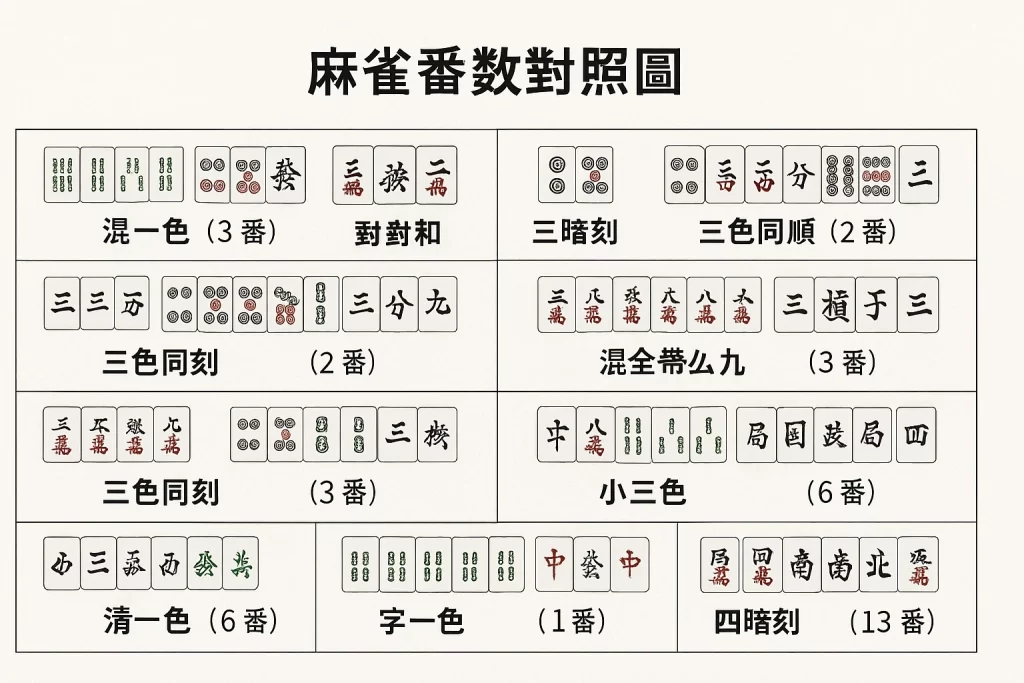 麻雀番數對照圖